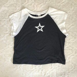 H&M Divided Star Print Crop Top